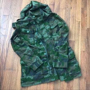 J. Crew Camouflage Utility Jacket, Small.